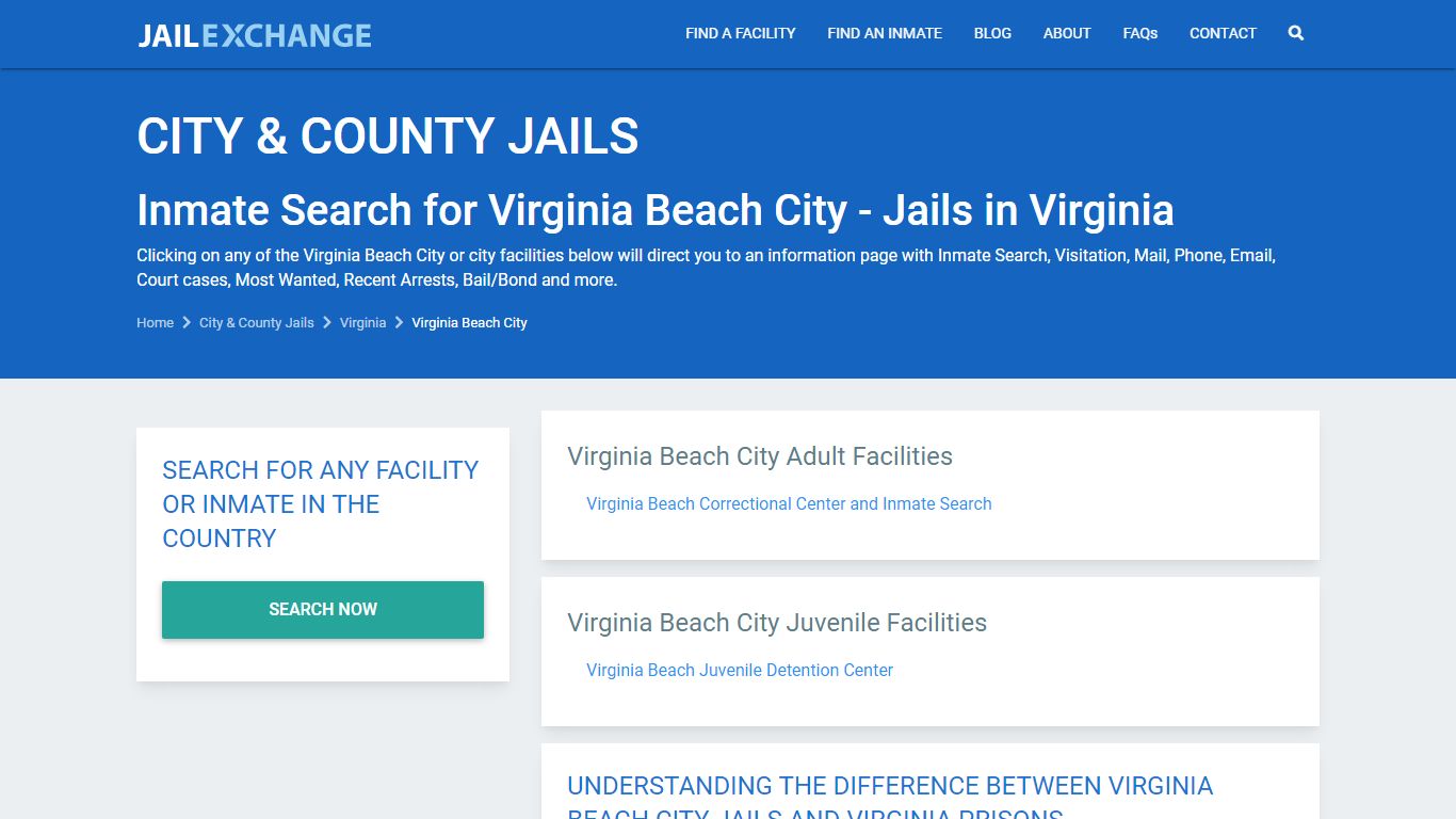 Inmate Search for Virginia Beach City | Jails in Virginia